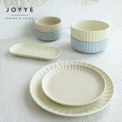 China JOYYE Sustainable Matte Finishing Dinnerware Sets Ceramic Embossed Dinner Dishes Set Dishes Dinnerware for sale