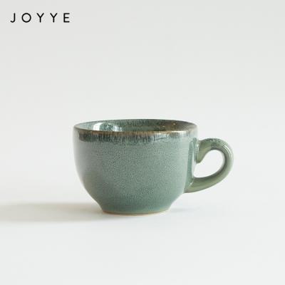 China Sustainable New Household Ceramic Dinnerware Drinkware Joyye Green Round Espresso Cups for sale