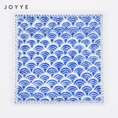 China Joyye Design Hand Painted Coasters Stocked Functional Use Customized Glossy Ceramic Gloss Coasters for sale