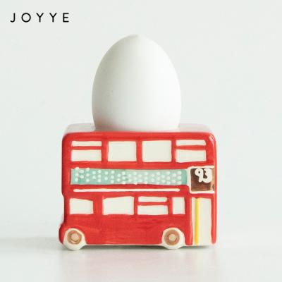 China Joyye Color Box Viable High Quality Kitchen Cares Hand Painted Cute Ceramic Egg Cup Holder for sale