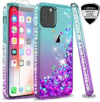 China Colorful Diamond Quicksand Mobile Phone Case Phone Case 5G Max Flash Liquid Eco-friendly Pro Mini IP-Hetstone 12 for sale