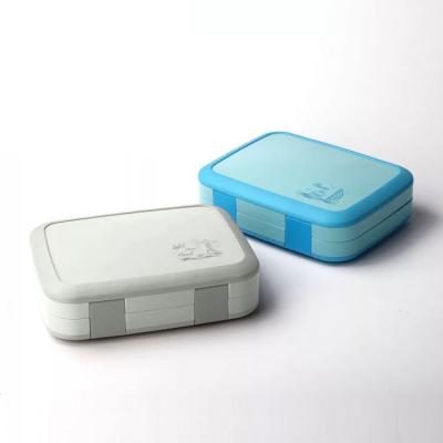 China Four Viable Plastic Grid Bento Box Student Lunch Box 800ml Storage Box Bento Lunch Pack For Kids for sale