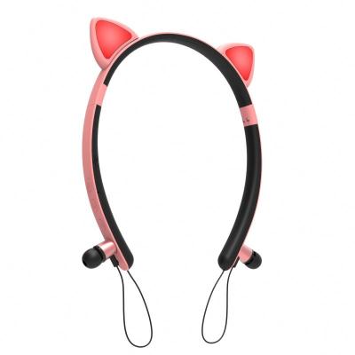 China Cute Headband ZW-29 Cat Ear Earphone Hifi Stereo Sports Anti-sweat Headset With Mic Wireless BT 5.0 Magnetic Earbuds for sale