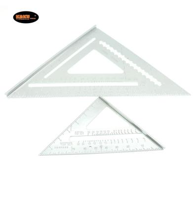 China Durable KAKU Metric Engineer Rafter Triangular Ruler Scale Ruler 90/45 Degree Angle Square Aluminum Dish for sale