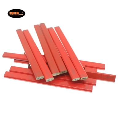 China KAKU Customized Octagonal Red Carpenter Woodworking Marker Graphite Pencil for Woodworking and Tile Glass for sale