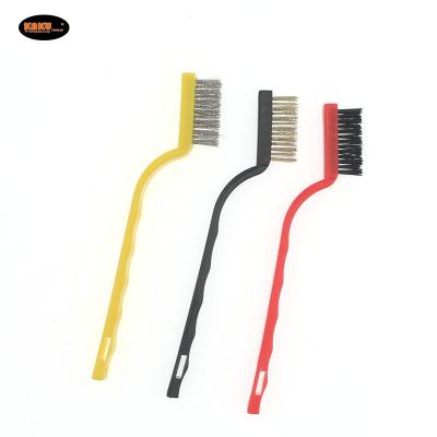 China Cleanging KAKU High Quality Instrument Cleaning Rust Reading Brush Plastic Handle Stainless Brass Nylon Steel Wire Brushes for sale