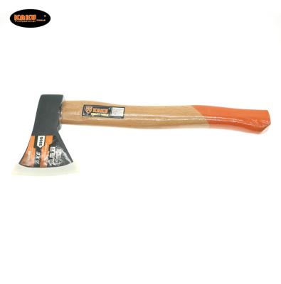 China Durable KAKU Low Price Multi Purpose Wooden Cutting Ax Flat Head Hatchet With Wooden Handle for sale