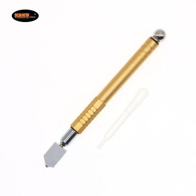 China KAKU Aluminum Alloy Handle Antislip 173mm Glass Cutter Tool Oil Filled Glass Cutter Cut Glass For DIY Tool Glass Size for sale