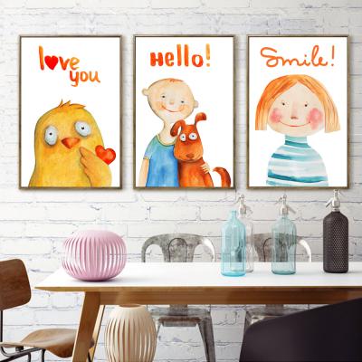 China Cartoon Modern Canvas Poster Print Animal Painting Wall Art Pictures For Baby Kids Living Room Decor for sale