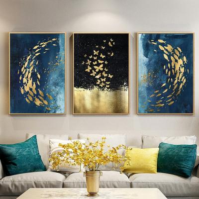 China Modern Gold Style Nordic Decorations of Fish and Butterflies Emotions - Abstract Paintings for sale