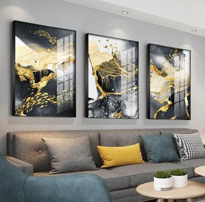 China Nordic Wall Art Picutre Modern Home Decor Art Decoration Golden Black White Abstract Modern Contemporary Poster Print Canvas Painting for sale