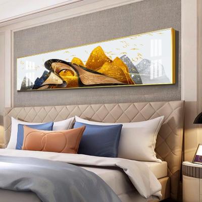 China Luxury Hanging Crystal Wall Art Porcelain Wall Art Landscape Painting Modern Hotel Decoration Bedside Painting For Living Room for sale