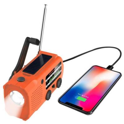 China PORTABLE AM FM NOAA Self Powered Crank Solar Powered Radios XSY-299 With Portable Flashlight Touch Time for sale