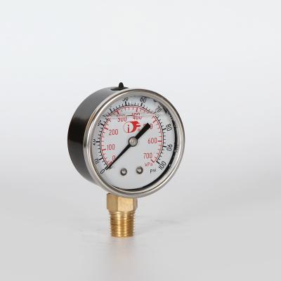 China Liquid Filled Pressure Gauge , Oil Filled Pressure Gauge 2.5inch 63mm Dial Size for sale