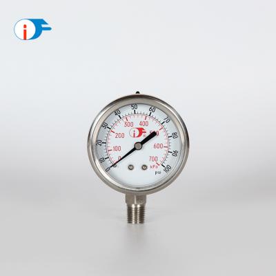 China For the most corrosive media and environments use the bottom mount stainless steel oil pressure gauge for sale