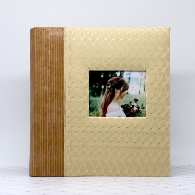 China PU Photo Album Produce 5*7 Hard Cover Custom Printing Wedding Photo Album With Note Area for sale