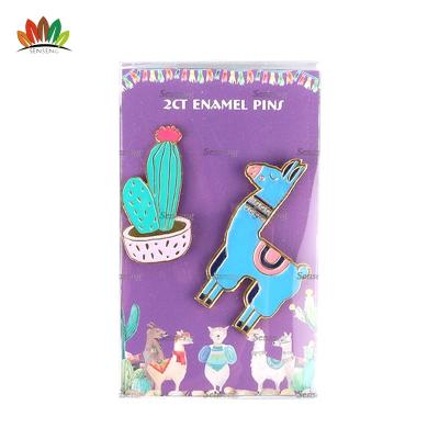 China Custom Kids Gifts Kids Gifts Set 2pk Llama Alpaca Hard Soft Enamel Pins for sale