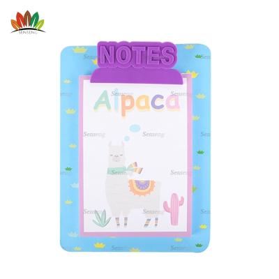 China Custom Office School Stationery Student Stationery Gift Alpaca Paper Notepad 4C Printing Clipboard for sale