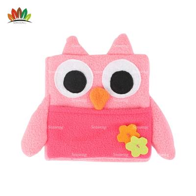 China Custom Animal Diary Owl Notebook Softcover Design Plush Notebook Cartoon Hardcover Book for sale