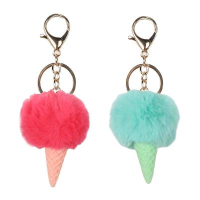 China Cute Promotion Gift Ice Cream Wholesale Price Resin Keychain Car Gifts Silicone Custom Keychains for sale