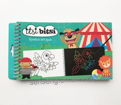 China Notepads Cartoon Printed Spiral Scratch Art Activity Book for sale