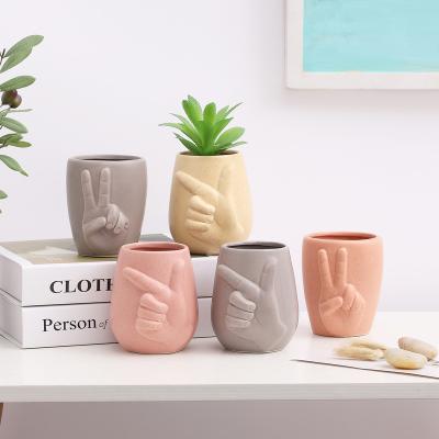 China Flower Pots Planter Mini Plant Pot For Indoor Minimalist Creative Nordic Ceramic Succulent Decoration for sale