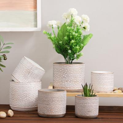 China Nordic Minimalist Cement Modern Succulent Planter Pot Flower Garden Decorative Planter For Plants Indoor Outdoor Home Hotel for sale