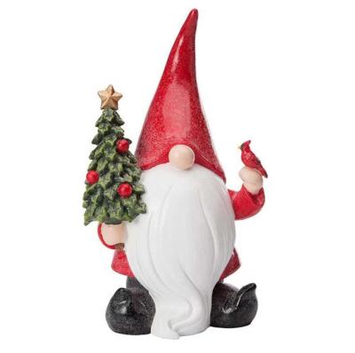 China Eco-Friendly Border Resin Crafts White Beard Dwarf Santa Claus Decorated Statue Ornaments Table Crafts for sale