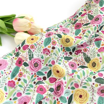 China High Quality Anti Pill Gauze Muslin Cotton Fabric With Digital Printing For Dress for sale