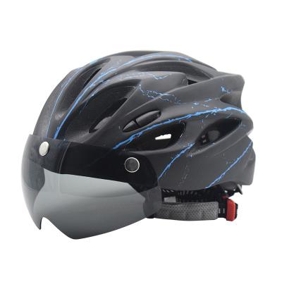 China Compounds KX022 Matt Finished Black Blue In-mold Bike Air Helmet For Adults Sports Bike Helmet Led for sale