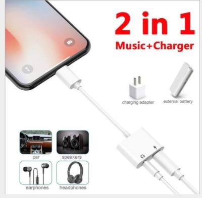 China 2 In 1 Apple Lightning Headphone Adapter Customized Logo Long Life Span for sale