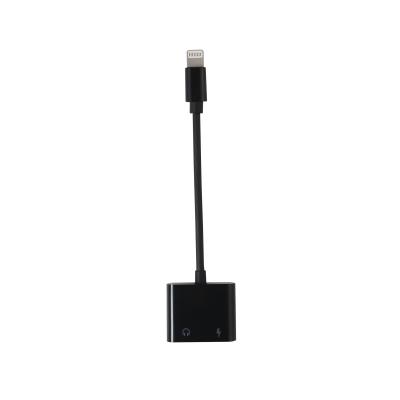 China Black Color Iphone Lightning Headphone Adapter TPE Material Copper Wire for sale