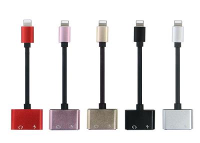 China 8pin 3.5mm Lightning To Audio Jack Adapter Red / Rose / Black Color for sale