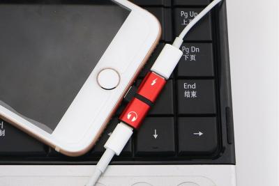 China Lightweight Dual Lightning Splitter Adapter Red Color Easy To Carry for sale