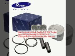 New Customized High Quality 1NZ 2NZ Engine Piston Rings Assembly Kit 13013-21050 13103-21080 for Toyota Corolla Yaris Altis Vitz