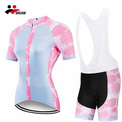 China Antibacterial High Quality Quick Dry Cycling Kit Sublimation Printing Women Bike Tank Top Sets Professional Cycling Clothing for sale