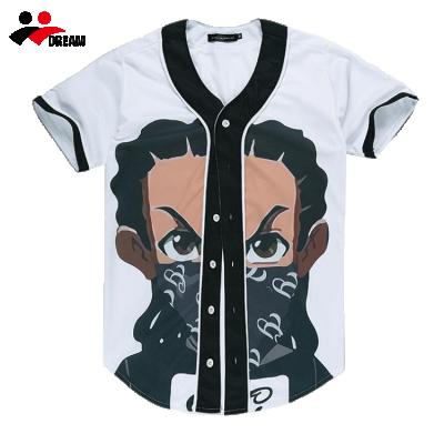 China High Quality Antibacterial Baseball Wear Plus Size White Unisex Baseball Tank Top Boy Portrait Shirt for sale