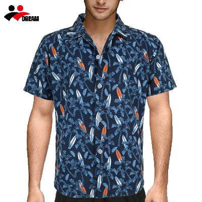 China Wholesale Cheap Anti-Shrink Aloha Mens Shirts Sublimation Printing Beach Hawaiian Shirts For Men for sale