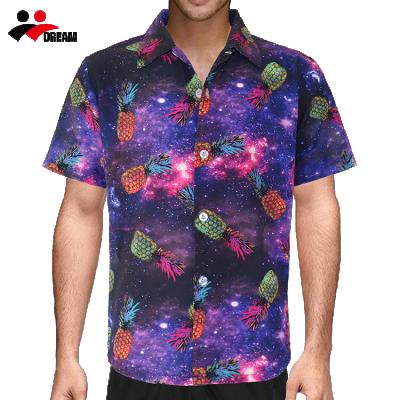 China Wholesale Anti Shrink Polyester Fashion Sublimation Printed Mens Summer Aloha Shorts Sleeve Beach Hawaiian Shirts For Men for sale