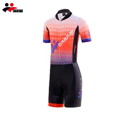 China Antibacterial Summer Printed Short Sleeve Sportswear Triathlon Cycling Suits for sale