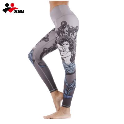 China Women's Breathable Quick Dry Women's Gaiters Sportswear 3d Mermaid Pattern Fitness Breathable Custom Pants Yoga Legging for sale