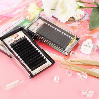 China Matte /soft Wholesale Price Customize Easy Fanning Silk Mink Lashes Extension Loop D Thickness 0.03mm Mink Volume Lashes for sale