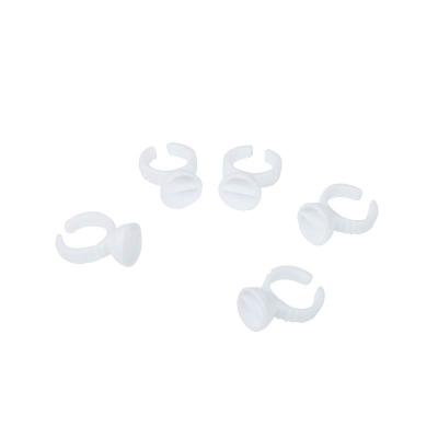 China Eyelash extension traning wholesale disposable white plastic glue holder rings eyelash extension accessories for sale