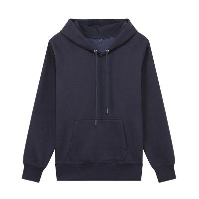 China Autumn And Winter Fleece Hoodie Men'S 330g Solid Color Breathable Pullover With Hat And Plush Hoodie for sale