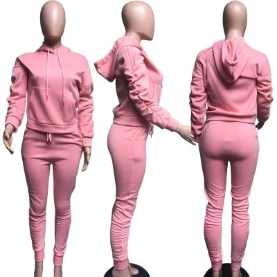 China New autumn and winter breathable thick casual long-sleeved sweater sports suit two-piece sweatpants + Hoodie set for sale