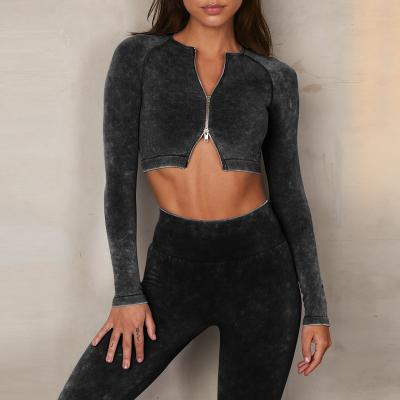 China Breathable Seamless Knitted Long Yoga Suit Pants Sports Fitness Sleeving Suit for sale