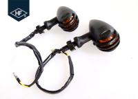 China Het Black metal Harley Led Turn Signals, Amber Motorcycle Front Turn Signals van de koffieraceauto Te koop