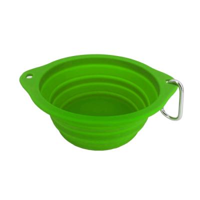 China Sustainable 800ml 100% silicone no plastic ring collapsible dog bowl , pet bowls and feeders for sale