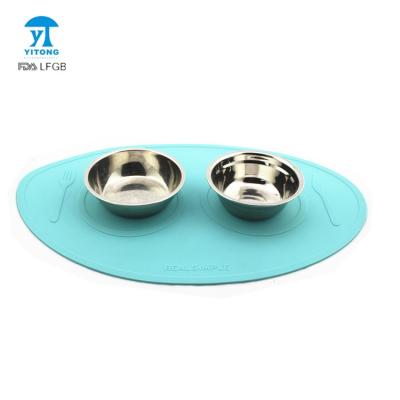 China Dog Cat Bowl Mat Non-Stick Food Waterproof Water Proof Cushion Waterproof Silicone Pet Mat for sale