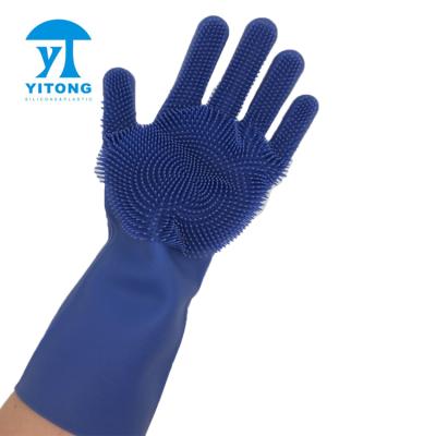 China Magic Kitchen Dish Scrubber Kichen Silicone Heat Resistant Gloves for sale